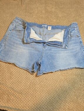 Terra & Sky Faded Blue Denim Cutoff Shorts